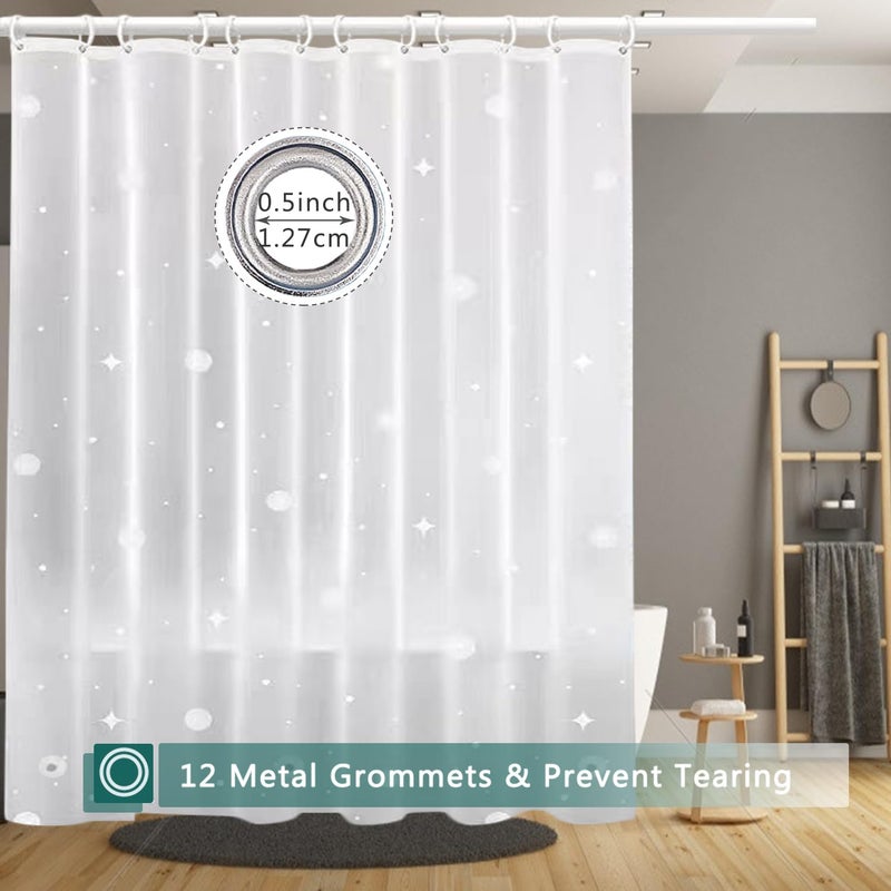 jssablo Shower Curtain Liner, 100% Waterproof Peva Shower Curtains with 3 Duty Heavy Bottom Magnets and 12 Rust Proof Grommets, 72x72 Weighted Shower Liner for Shower Stall, Bathtubs - Image 2